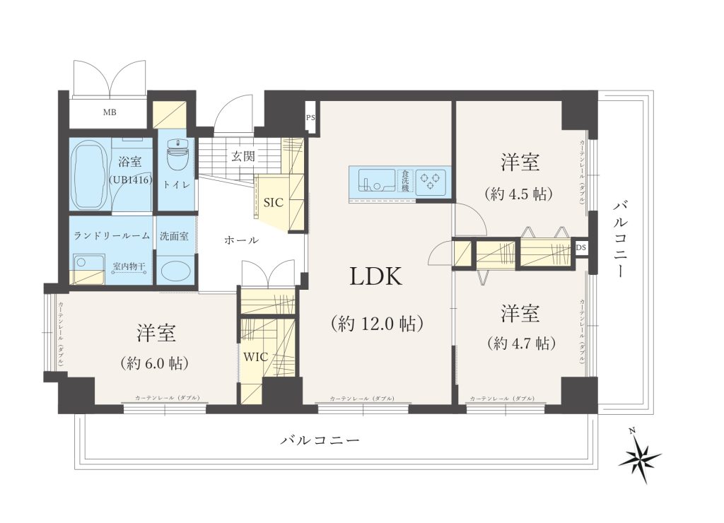 【間取り】3LDK+SIC+WIC
