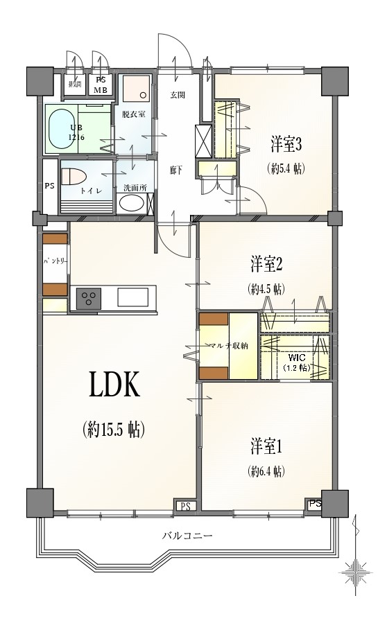 【間取り】3LDK