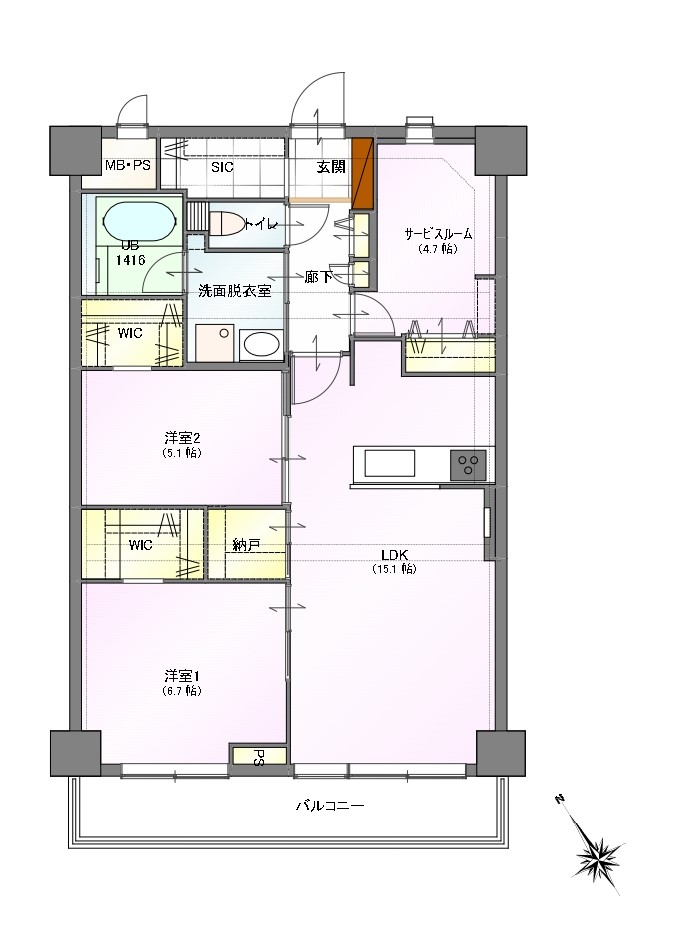【間取り】2SLDK
