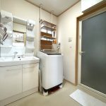 【洗面室】洗面室の様子です。室内洗濯機置場は洗面室にあります。