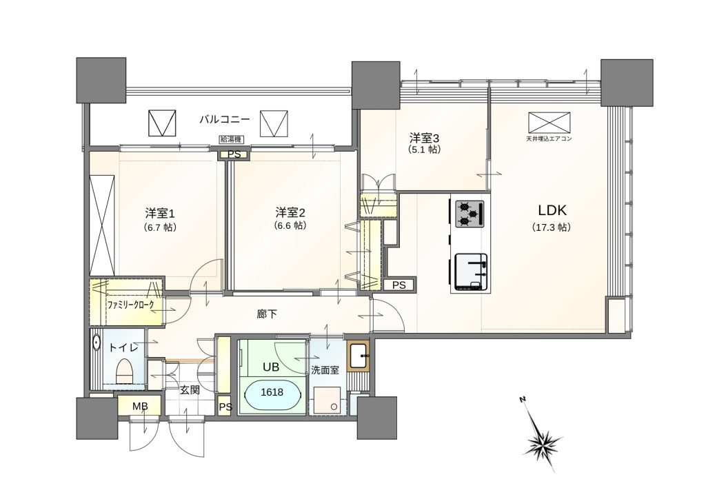 【間取り】3LDK