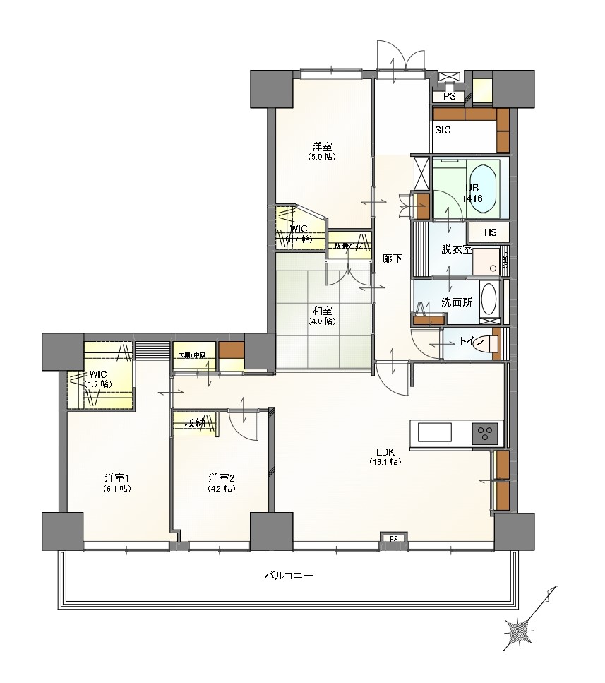 【間取り】4LDK（和室有り）